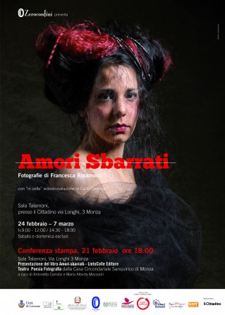 Amori Sbarrati - Mostra di Francesca Ripamonti per Zeroconfini Onlus - Locandina