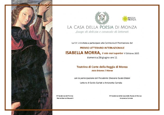 Invito Premio Isabella Morra 2015: premiazione poesie
