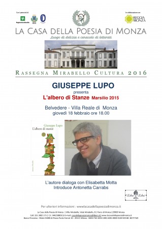 Mirabello Cultura 2016 Giuseppe Lupo 18 febbraio - locandina