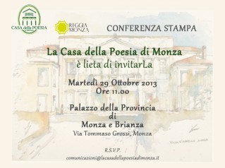La Casa della Poesia di Monza 2013 - Conferenza stampa - Invito