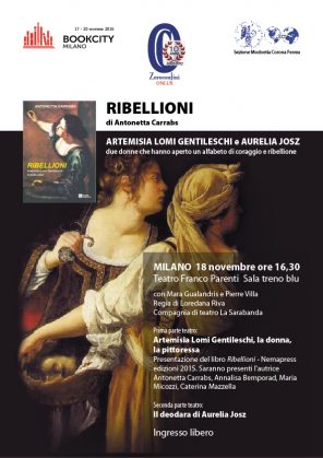 Antonetta Carrabs: Ribellioni - Bookcity, locandina. Clicca per PDF