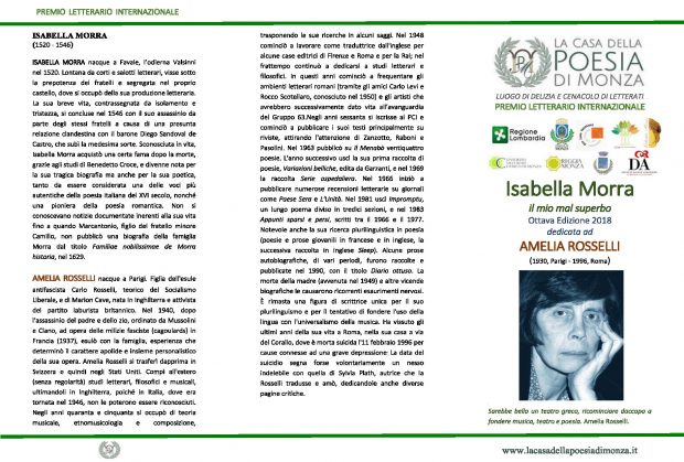 Premio Isabella Morra, il mio mal superbo VIII ediz. 2018 - Clicca per PDF