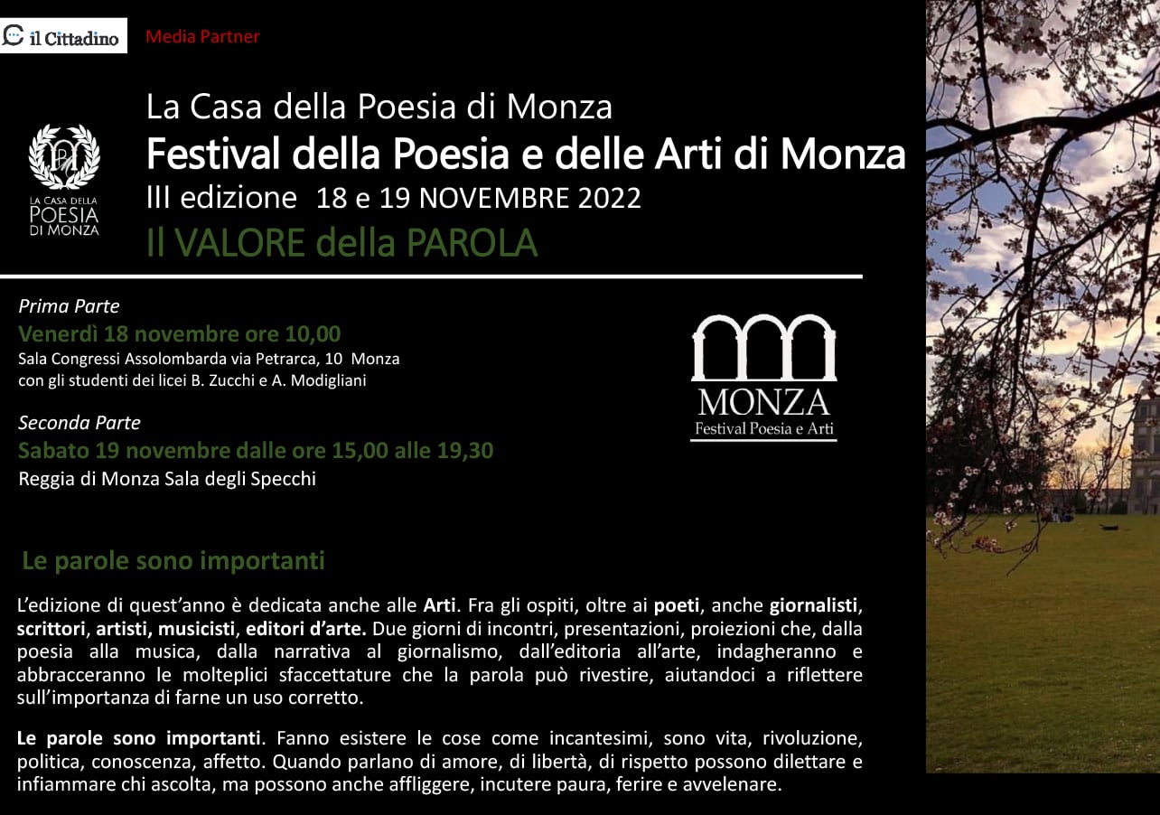 Festival della Poesia e delle Arti di Monza III Edizione - locandina