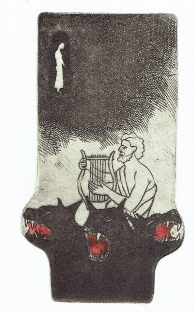 Incisione di Luciano Ragozzino contenuta nel libro d’artista Orfeo edito da Il Ragazzo innocuo (giugno 2026)
